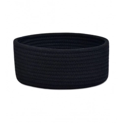 Generic Cotton 8x3 Inch Round 1 Pcs Bedside Organizer With Out Lid (Black)