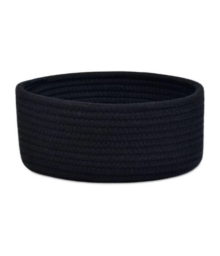 Generic Cotton 8x3 Inch Round 1 Pcs Bedside Organizer With Out Lid (Black)