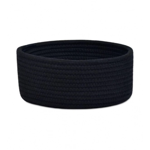 Generic Cotton 8x3 Inch Round 1 Pcs Bedside Organizer With Out Lid (Black)