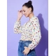 Generic Women's Polyester Floral Long Sleeves Top (Multicolor) Generic Women's Polyester Floral Long Sleeves Top (Multicolor)