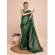 Generic Women's Soft Silk Jacquard Saree With Unstitched Blouse 5.5Mtr (Green)