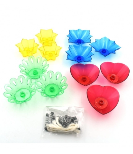 Generic Pack Of 2_Floral Diya Set – Multi-Color Tea Light Holders Set of 12 (Color: Assorted )
