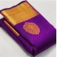 Generic Women's Soft Lichi Silk Printed Saree With Unstitched Blouse 5.5Mtr (Purple)