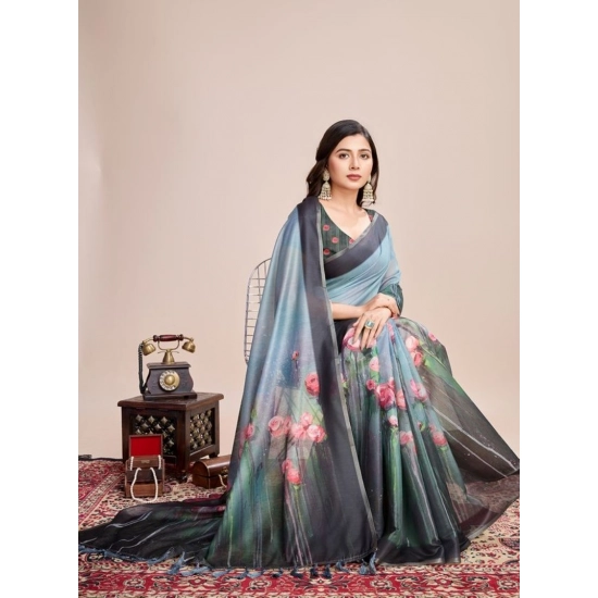 Generic Women's Semi Cotton Digital Print Saree With Unstitched Blouse 5.5Mtr (Green) Generic Women's Semi Cotton Digital Print Saree With Unstitched Blouse 5.5Mtr (Green)