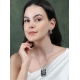 Generic Women's Brass Silver Plated Pendant Set (Blue)