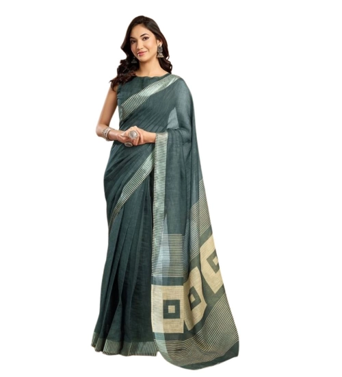 Generic Women's Faux Linen Floral Ready to wear Saree With Unstitched Blouse 5.5Mtr (Light_Teal) Generic Women's Faux Linen Floral Ready to wear Saree With Unstitched Blouse 5.5Mtr (Light_Teal)