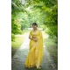 Generic Women's Faux_Banarasi Lining Pattern Saree With Unstitched Blouse 5.5Mtr (Yellow)