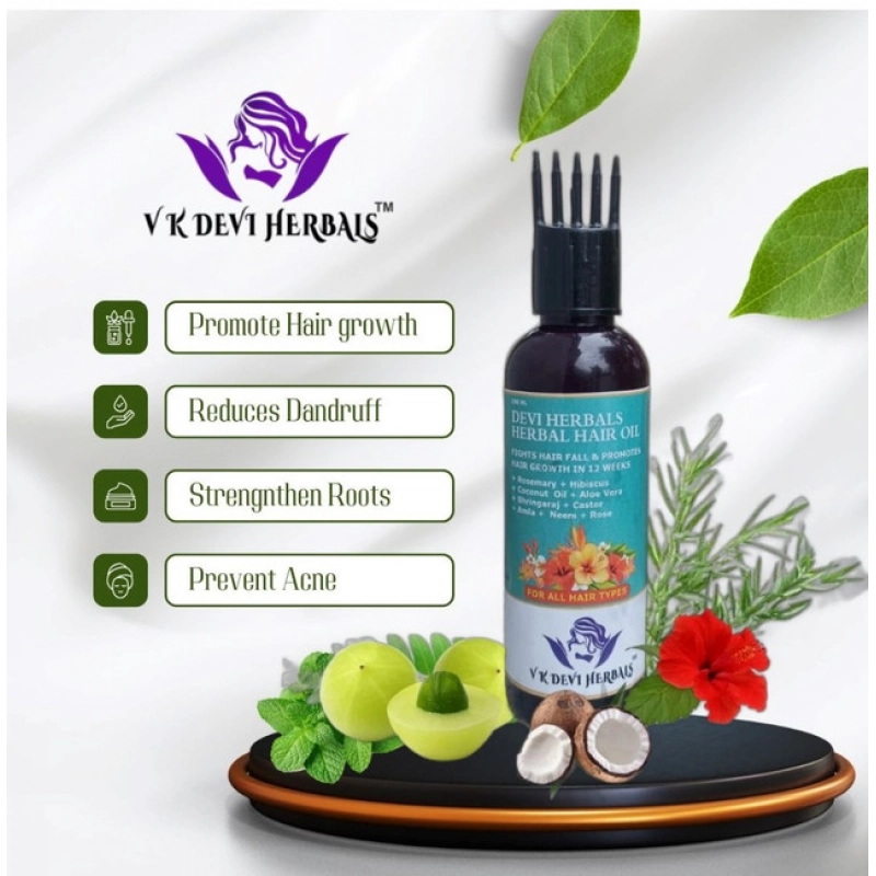 Generic Devi Herbels Rosemary Herbal 100 ML Hair Oil - Men's And Women's Hair Growth Oil