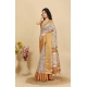 Generic Women's Cotton Silk Floral Printed Saree With Unstitched Blouse 5.5Mtr (Lavender)
