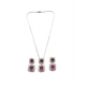 Generic Women's Brass Silver Plated Pendant Set (Red) Generic Women's Brass Silver Plated Pendant Set (Red)