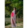 Generic Women's Faux_Tussar Geometric_Print Saree With Unstitched Blouse 5.5Mtr (Pink)