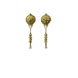 Generic Women's Pack of_2 Brass Gold-Plated Earrings (Gold)