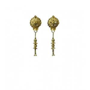 Generic Women's Pack of_2 Brass Gold-Plated Earrings (Gold)