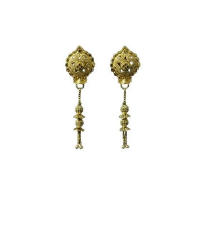 Generic Women's Pack of_2 Brass Gold-Plated Earrings (Gold)