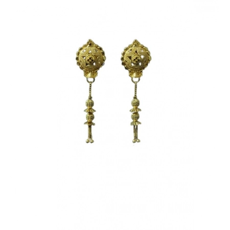 Generic Women's Pack of_2 Brass Gold-Plated Earrings (Gold)