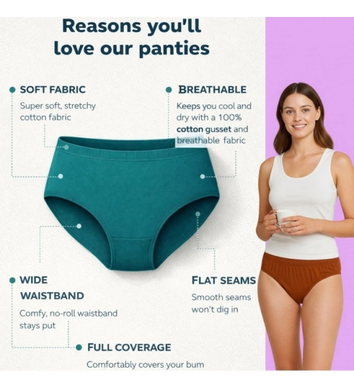 Generic Pack of_9 Women's Cotton Solid Hipster Panty (Multicolor) Generic Pack of_9 Women's Cotton Solid Hipster Panty (Multicolor)