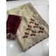 Generic Women's Star Georgette Embellished Saree With Unstitched Blouse 5.5Mtr (Beige-Maroon)