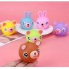 Generic Pack Of 5 Rubber-PVC Animal Faces Squishy Squeeze Stress Balls (Multicolor)