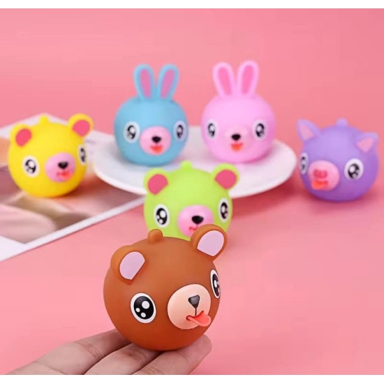 Generic Pack Of 5 Rubber-PVC Animal Faces Squishy Squeeze Stress Balls (Multicolor) Generic Pack Of 5 Rubber-PVC Animal Faces Squishy Squeeze Stress Balls (Multicolor)
