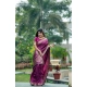 Generic Women's Faux_Banarasi Lining Pattern Saree With Unstitched Blouse 5.5Mtr (Magenta) Generic Women's Faux_Banarasi Lining Pattern Saree With Unstitched Blouse 5.5Mtr (Magenta)