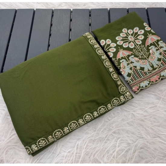 Generic Women's Art Silk Embroidered Saree With Unstitched Blouse 5.5Mtr (Green) Generic Women's Art Silk Embroidered Saree With Unstitched Blouse 5.5Mtr (Green)