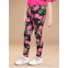 Generic Girl's Cotton Lycra Floral Elasticated Jeggings (Black-Pink) Generic Girl's Cotton Lycra Floral Elasticated Jeggings (Black-Pink)
