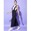 Generic Women's Rayon Pinafore Shoulder Straps Jumpsuit (Black)