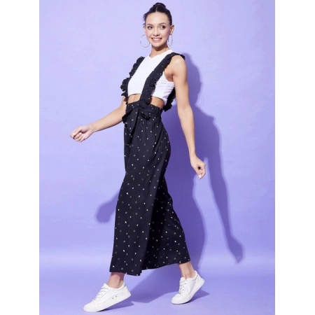 Generic Women's Rayon Pinafore Shoulder Straps Jumpsuit (Black) Generic Women's Rayon Pinafore Shoulder Straps Jumpsuit (Black)