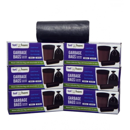 Generic Pack of 6 Plastic 17 x 19 Inches Garbage Bag (Black)