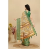 Generic Women's Cotton Silk Floral Printed Saree With Unstitched Blouse 5.5Mtr (Mustard)