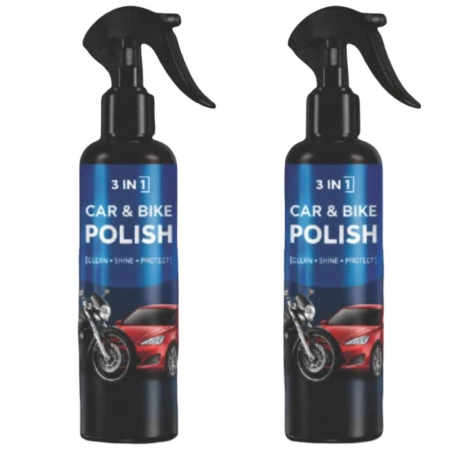 Generic Pack of 2 3-in-1 Car and Bike Polish Spray Bottles 200 ML