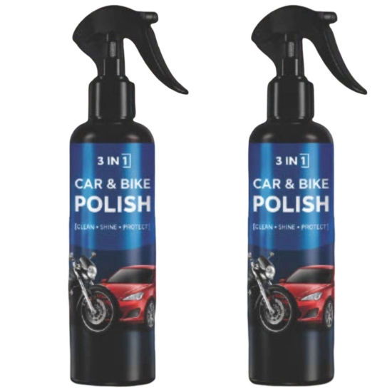 Generic Pack of 2 3-in-1 Car and Bike Polish Spray Bottles 200 ML