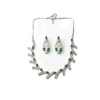 Generic Women's Brass Silver Plated Necklace set (Green) Generic Women's Brass Silver Plated Necklace set (Green)