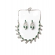 Generic Women's Brass Silver Plated Necklace set (Green) Generic Women's Brass Silver Plated Necklace set (Green)