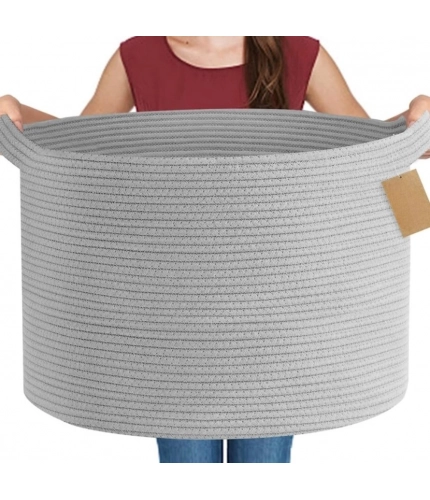 Generic Cotton Pack Of_1 14x12 Inch Storage Basket For Clothes With Out Lid (Gray)