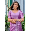 Generic Women's Faux Shimmer Floral Ready to wear Saree With Unstitched Blouse 5.5Mtr (Lavender) Generic Women's Faux Shimmer Floral Ready to wear Saree With Unstitched Blouse 5.5Mtr (Lavender)