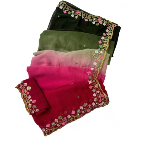 Generic Women's Georgette Embroidered Saree With Unstitched Blouse 5.5Mtr (Multi) Generic Women's Georgette Embroidered Saree With Unstitched Blouse 5.5Mtr (Multi)