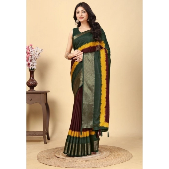 Generic Women's Cotton Silk Solid Saree With Unstitched Blouse 5.5Mtr (Multicolor) Generic Women's Cotton Silk Solid Saree With Unstitched Blouse 5.5Mtr (Multicolor)