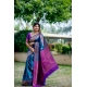 Generic Women's Katan_Silk Zari_Weaving Saree With Unstitched Blouse 5.5Mtr (Blue)