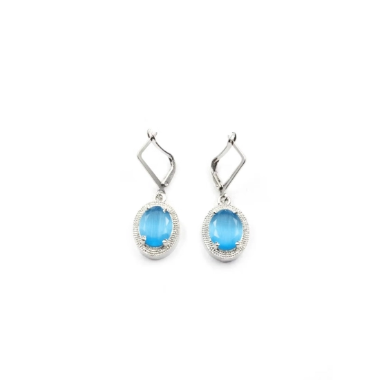 Generic Women's Brass Silver Plated Pendant Set (Blue) Generic Women's Brass Silver Plated Pendant Set (Blue)