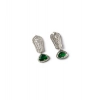 Generic Women's Brass Silver Plated Drop Earrings (Green) Generic Women's Brass Silver Plated Drop Earrings (Green)