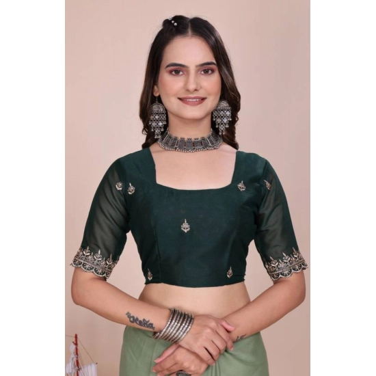 Generic Women's Georgette Embellished Saree With Unstitched Blouse 5.5Mtr (Pista Green) Generic Women's Georgette Embellished Saree With Unstitched Blouse 5.5Mtr (Pista Green)