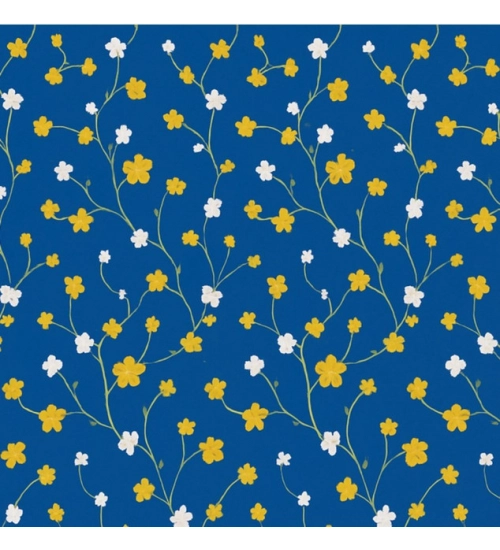 Generic Microfiber Floral Printed Double Bedsheet with 2 Pillow Covers (Blue)