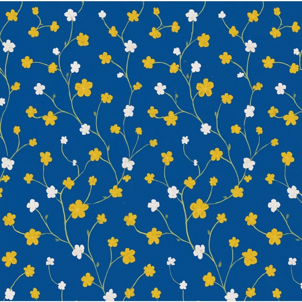 Generic Microfiber Floral Printed Single Bedsheet with 1 Pillow Cover (Blue)