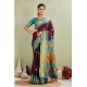 Generic Women's Silk Blended Jaquard Woven Saree With Unstitched Blouse 5.5Mtr (Purple)