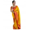 Generic Women's Soft Lichi Silk Printed Saree With Unstitched Blouse 5.5Mtr (Mustard )