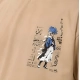 Generic Men's Cotton Blend Printed Oversized Round Neck Half Sleeve T-Shirt (Beige)