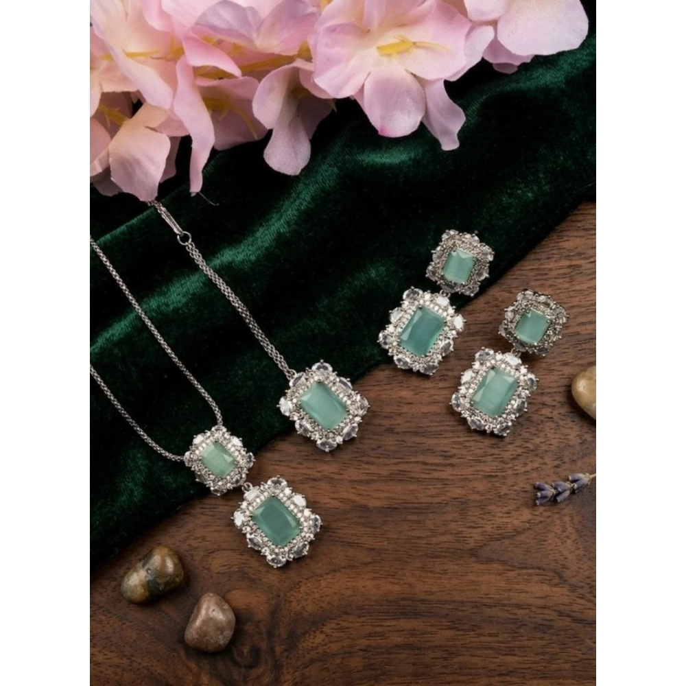 Generic Women's Brass Silver Plated Pendant Set (Mint) Generic Women's Brass Silver Plated Pendant Set (Mint)