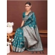 Generic Women's Banarasi Silk Printed Saree With Unstitched Blouse 5.5Mtr (Sea Green)
