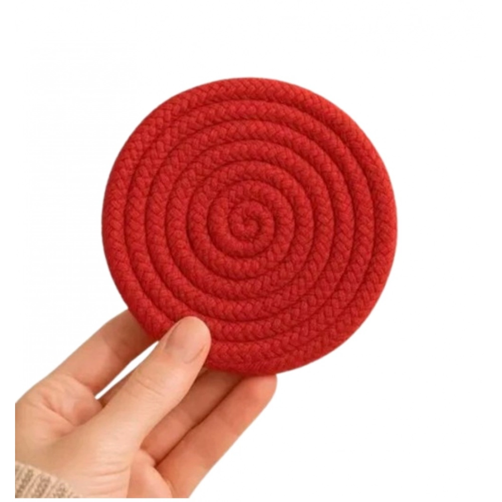Generic Cotton Rope Drink Coasters 6 Pcs Set (Red) Generic Cotton Rope Drink Coasters 6 Pcs Set (Red)